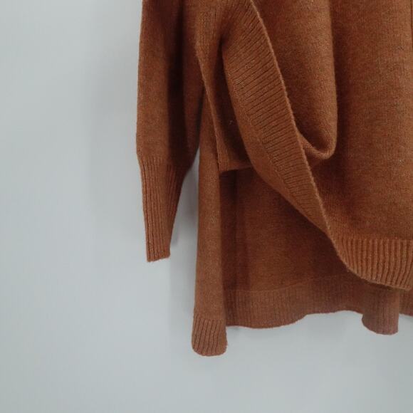 Max Studio Sweater Womens 1X Orange Cowl Neck Long Tunic Alpaca Blend Casual - Picture 9 of 12